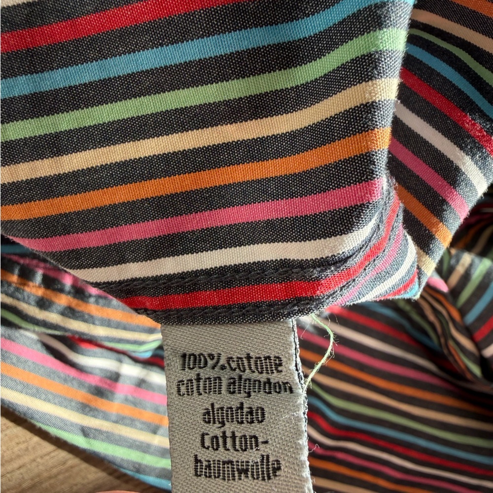 Visconti Men’s Multicolor Striped Button Down Shirt Long Sleeve Large - Picture 6 of 10